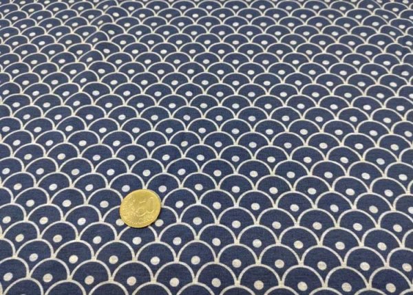 Geometric jersey with semicircles blue grey